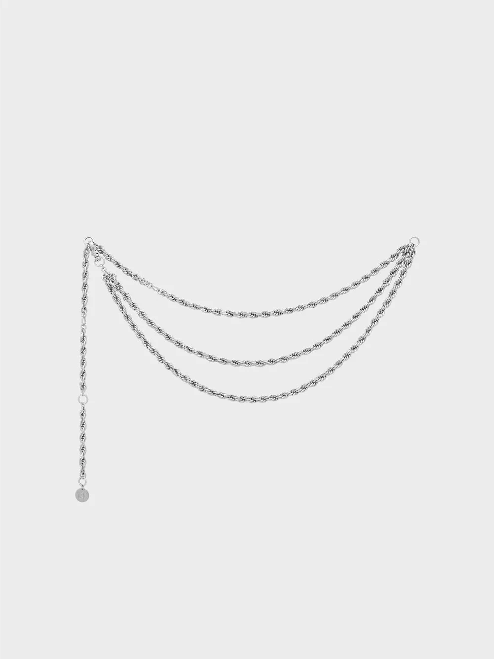 Silver Multi-Chain Belt with Decorative Medallion